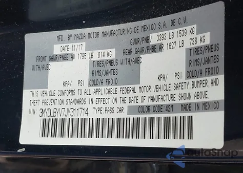 2018 Toyota Yaris Ia from USA, damaged, VIN 3MYDLBYV7JY311714